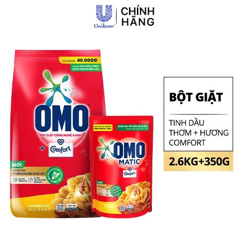 OMO BộtGiặt CF TDT STrọng BềnLâu2.6kg(1+1Omo BG CFT350g)/3bộ