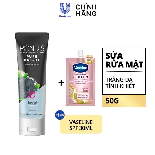 PONDS SRM TrắngDa TinhKhiết 50g (1+1VASELINE sdt 30ml)/24Bộ