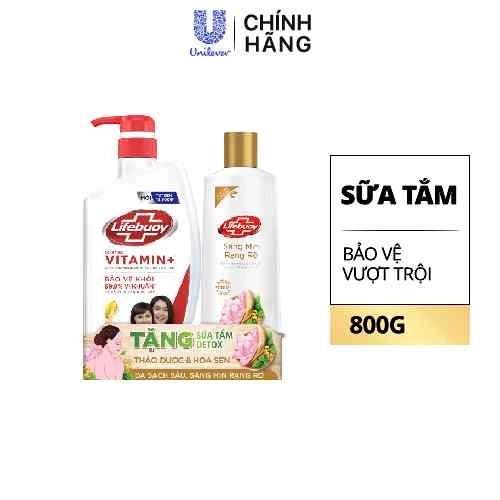 LIFEBUOY STắm BVệ VTrội 800G (1+ LFB ST TDược200g) /12Bộ