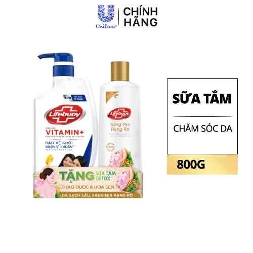 LIFEBUOY STắm ChămSóc Da 800G (1 + LFB ST TDược200g)/12Bộ