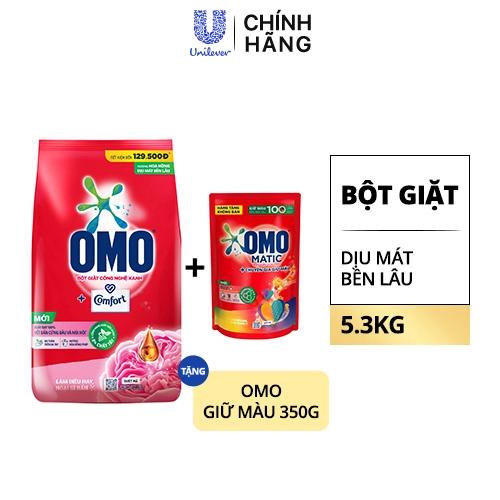 OMO BộtGiặt CF HHồng DMát BềnLâu5.3kg(1+1Omo GiữMàu350g)/2bộ