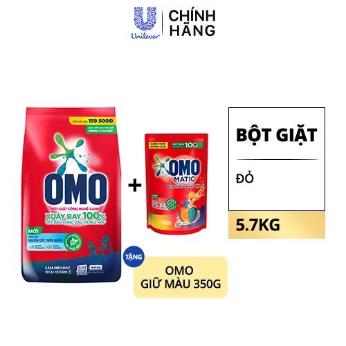 OMO Bột Giặt Đỏ 5.7kg(1+1Omo Giữ Màu 350g)/2 bộ