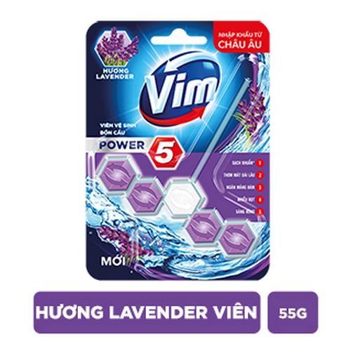 Vim viên treo bồn cầu lavender 55g/9 viên