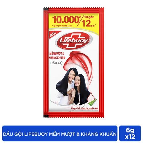 LIFEBUOY Dầu gội mềm mượt kháng khuẩn 6gx12/60 dây