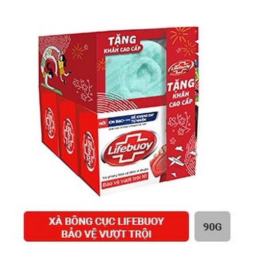 LIFEBUOY xà bông cục bảo vệ vượt trội 3x90g+ khăn/24 bộ