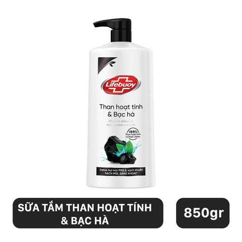 LIFEBUOY sữa tắm than hoạt tính bạc hà 850g/12 chai