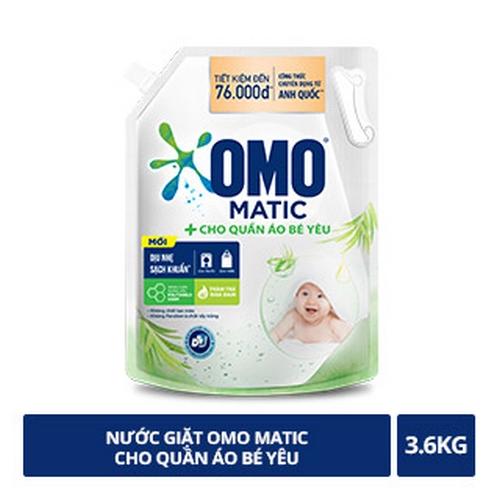 OMO Nước Giặt Cho Quần Áo Bé Yêu 3.6kg/4 túi