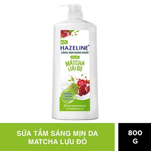 HAZELINE S.Tắm D.Sáng Matcha Lựu Đỏ(Xanh) 800G/12 Chai