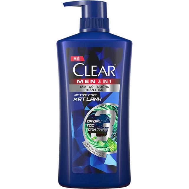 CLEAR dầu gội nam 3in1 mát lạnh 630g/8 chai