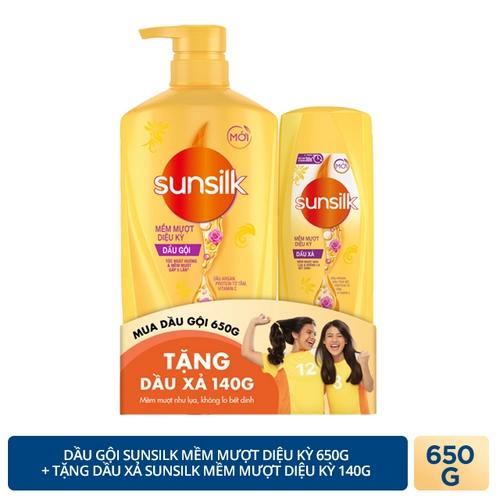 SUNSILK dg mm diệu kỳ 650g + dx SUNSILK mm diệu kỳ140g/8 bộ