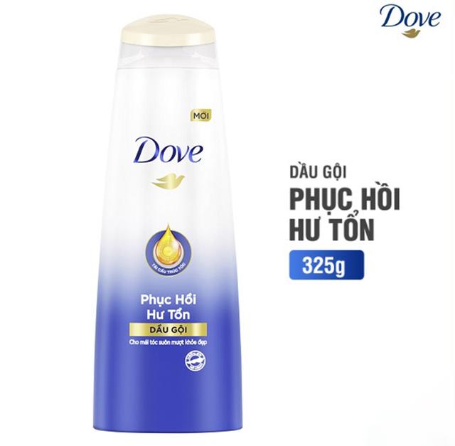 DOVE Dầu Gội Phục Hồi HưTổn 325g(1+1DGÓngMềmTựNhiên70g)/12bộ