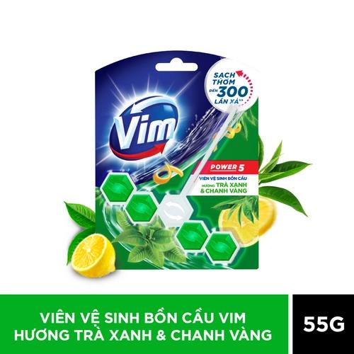 VIM Viên treo bồn cầu hương Trà xanh&chanh 55g/9 viên