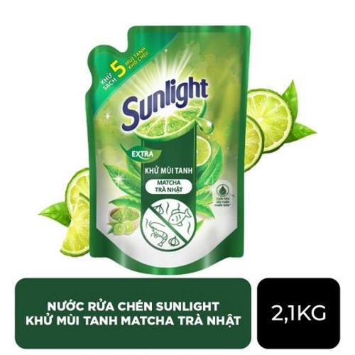 SUNLIGHT Nước rửa chén Trà xanh túi 2.1kg/4 túi