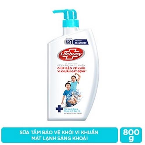 LIFEBUOY Sữa Tắm Mát Lạnh Sảng Khoái 800G/12 Chai