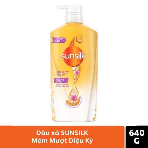 SUNSILK Dầu Xả Mềm Mượt Diệu Kỳ (Vàng) 640g/8 Chai