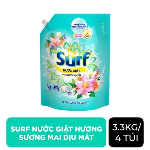 SURF Nước Giặt Hương Sương Mai Dịu Mát 3.3kg/4 túi