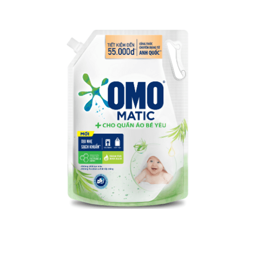 OMO Matic Nước Giặt cho quần áo bé yêu 2.8kg/4 túi