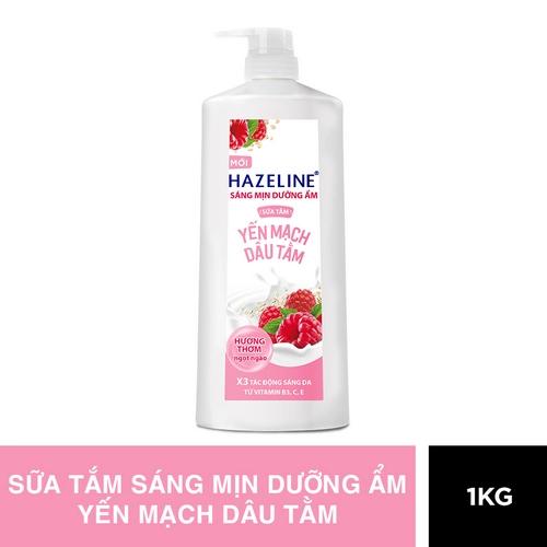 HAZELINE Sữa Tắm Yến Mạch Dâu Tằm (Hồng) 1kg/12 chai