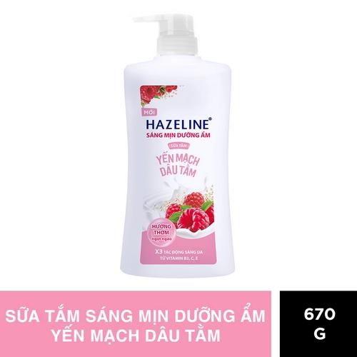 HAZELINE Sữa Tắm Yến Mạch Dâu Tằm (Hồng) 670g/8 Chai