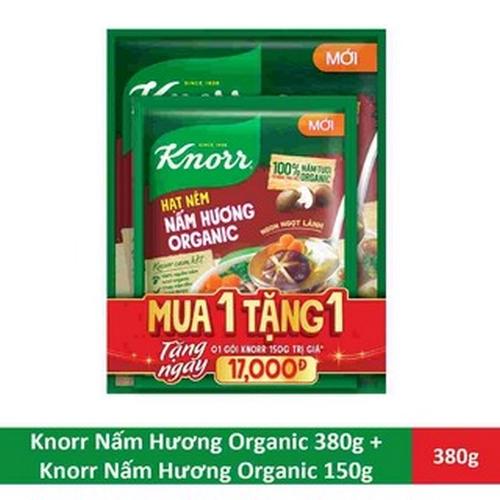 KNORR Hạt Nêm Nấm Hương Organic 380g(1+1Knorr Nấm 150g)/12bộ