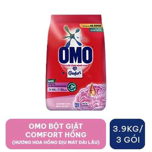 OMO Bột Giặt CF H.Hoa Hồng Dịu Mát Bền Lâu 3.9kg/3 gói