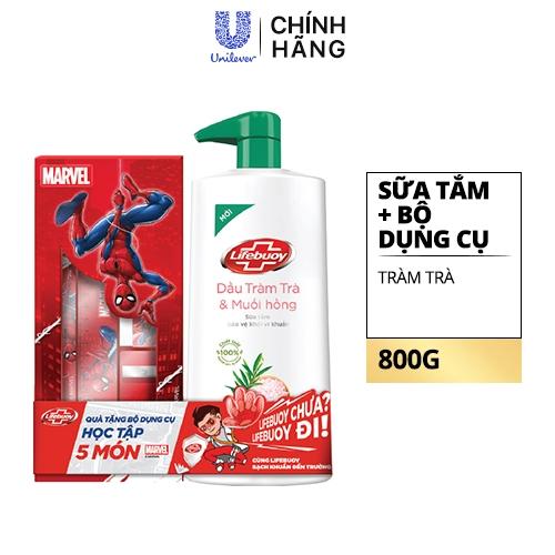 LIFEBUOY Sữa Tắm Tràm Trà (Hồng) 800g (1+Bộ Dụng Cụ)/8 bộ