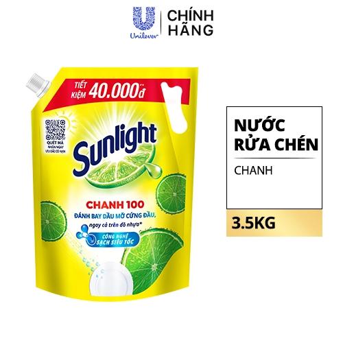 SUNLIGHT Nước Rửa Chén Chanh Mới túi 3.5kg/4 túi