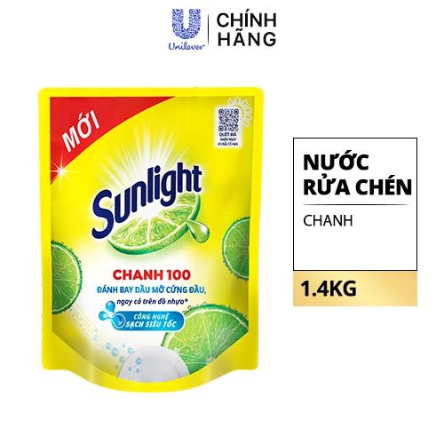 SUNLIGHT Nước Rửa Chén Chanh Mới túi 1.4kg/9 túi