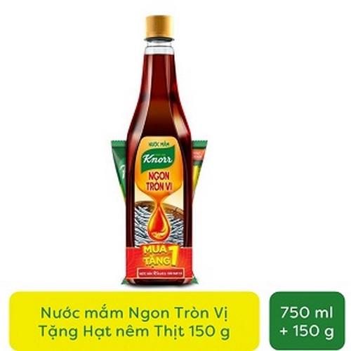 KNORR Nước Mắm Ngon Tròn Vị 750ml(1+1KNORR Thịt 150g)/12 bộ