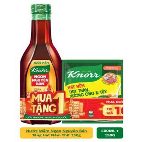 KNORR Nước Mắm Ngon Nguyên Bản 500ml(1+1KNORR Thịt 150g)/6bộ