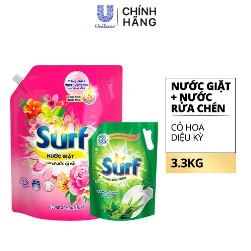 SURF Nước Giặt Cỏ Hoa Diệu Kì 3.3kg(1+1Surf NRC 600g)/3bộ