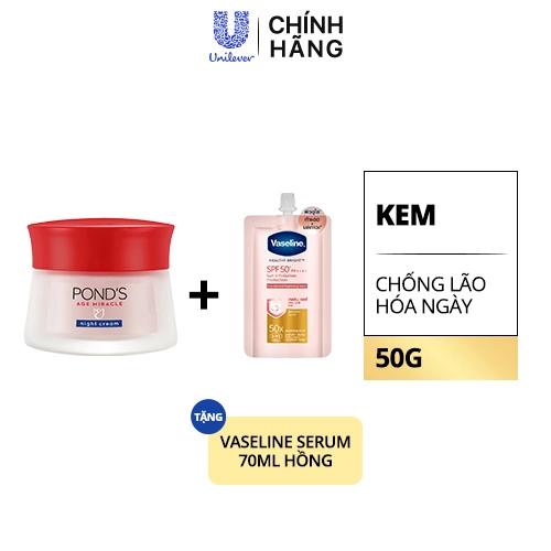 PONDS Kem Chống Lão Hóa Ngày50G(1+VASELINE Serum70ml)/12Bộ