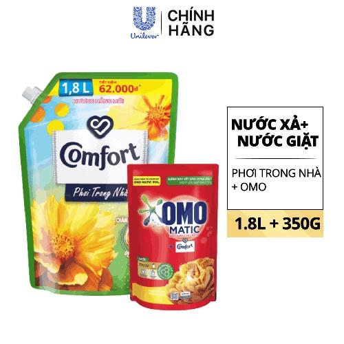 COMFORT Phơi Tr.Nhà H.Nắng Mới Túi 1.8L (1+1OMO 350g)/3bộ