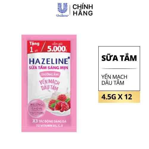 HAZELINE Sữa Tắm S.Da D.Ẩm Y.Mạch D.Tằm 4.5g (12+1)/84 dây