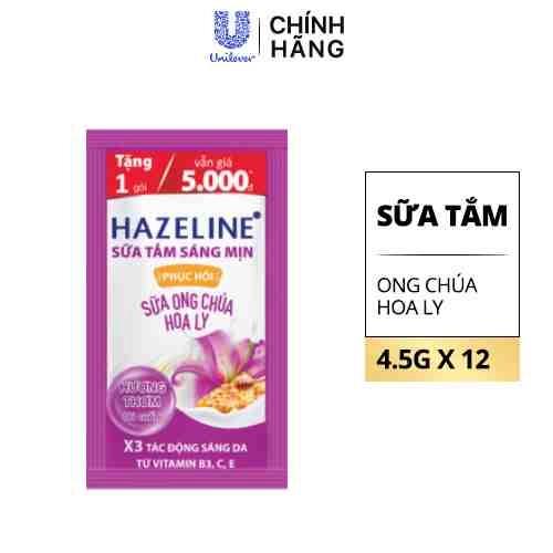 HAZELINE Sữa Tắm Sữa Ong Chúa Hoa Ly 4.5g (12+1)/84 dây