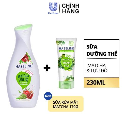 HAZELINE SDT Matcha & Lựu Đỏ 230ml (1+1SRM Matcha170G)/12Bộ