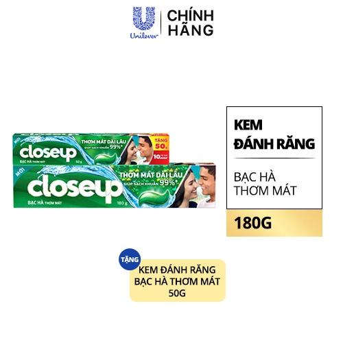 CLOSEUP KĐR BạcHàThơmMát 180g(1+1 KĐR BạcHàThơmMát50g)/21 bộ