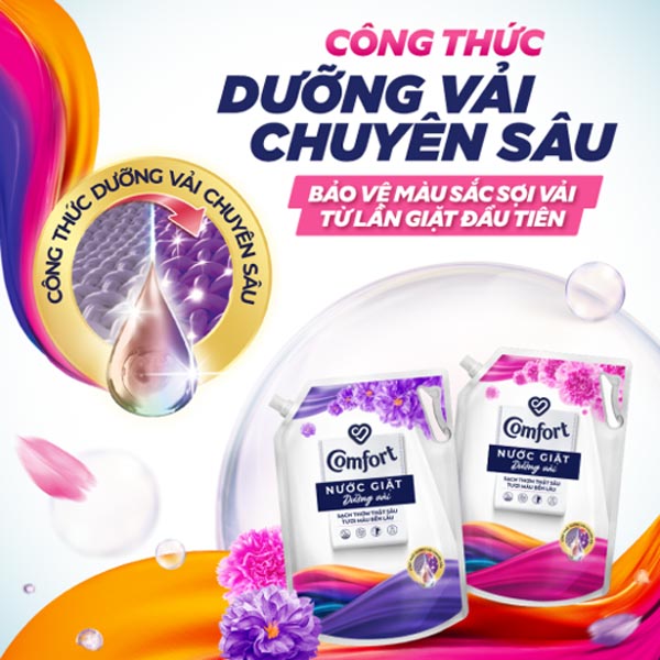 Nước Giặt Comfort Dưỡng Vải Hương Thanh Lịch Túi 3.6kg