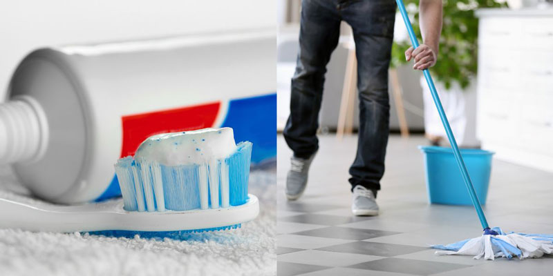 Sử dụng kem đánh răng để tẩy rửa sàn